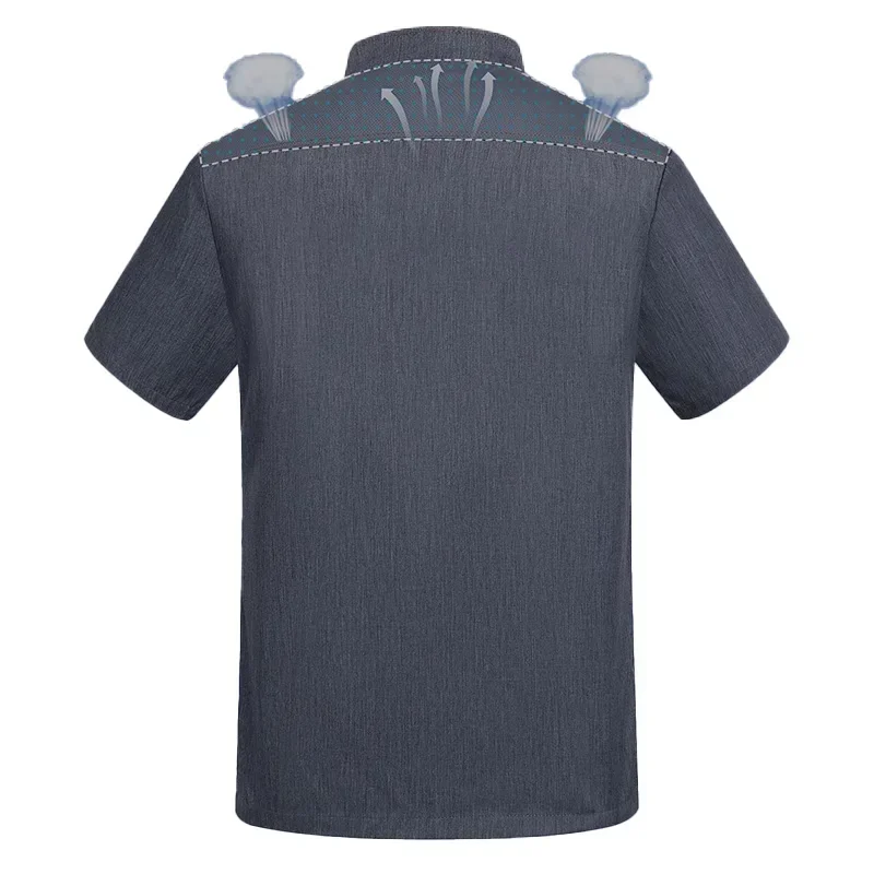 2025 Halloween Veste de Chef pour hommes et femmes، قميص de cuisinier à manches courtes، الزي الرسمي للخدمة دي بولانجيري