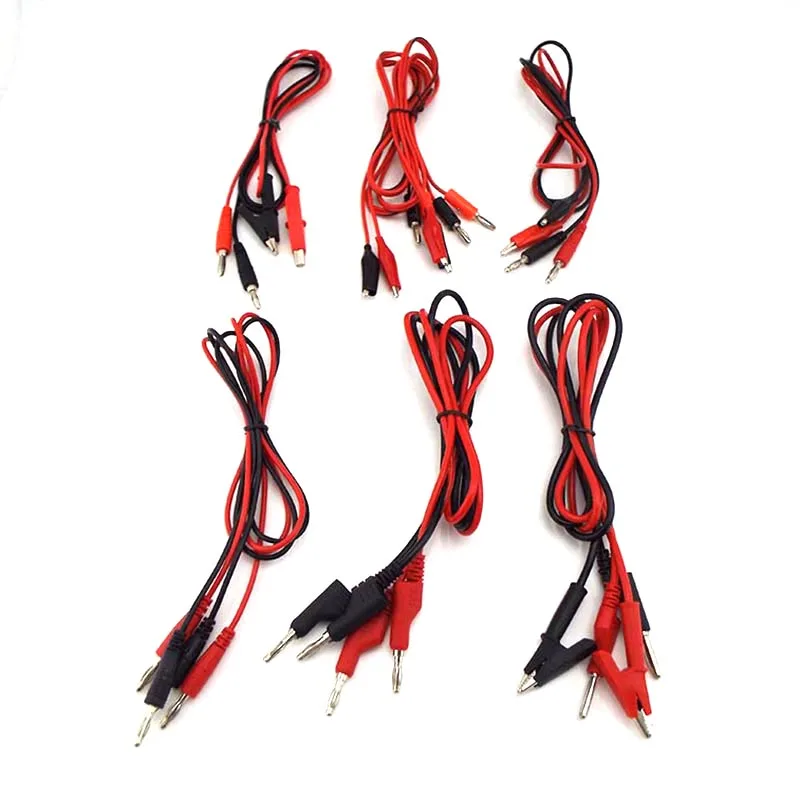 4MM Banana Plug Alligator Clips Electrical DIY Test Lead Crocodile Test hook Cable Connector Dual Tester Probe Multimeter B4