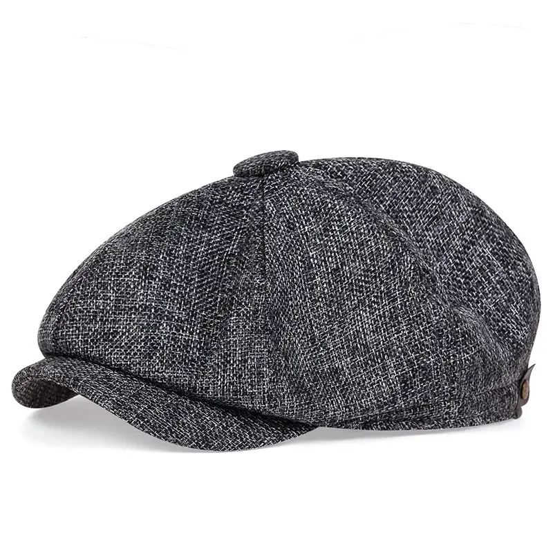 Neue Herren Casual Newsboy-Mütze Frühling Sommer Dünne Retro-Baskenmütze Lässige Unisex Achteckige Kappe Modische Hip-Hop-Mützen Gorras