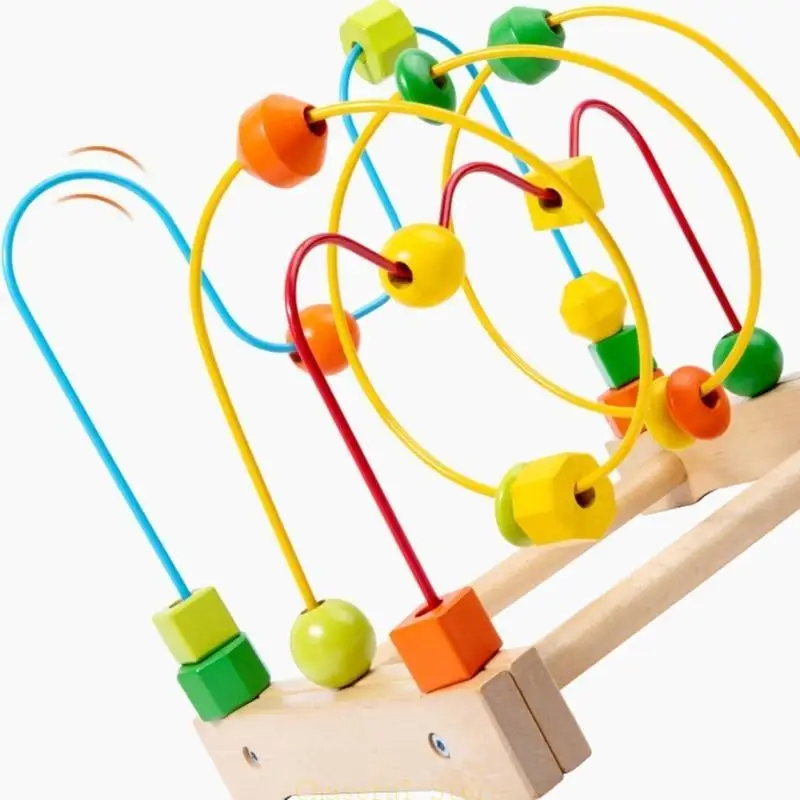 E7CE Perles jouets éducatifs sur les rails Toy préscolaire pour couleur des tout-petits reconnaît