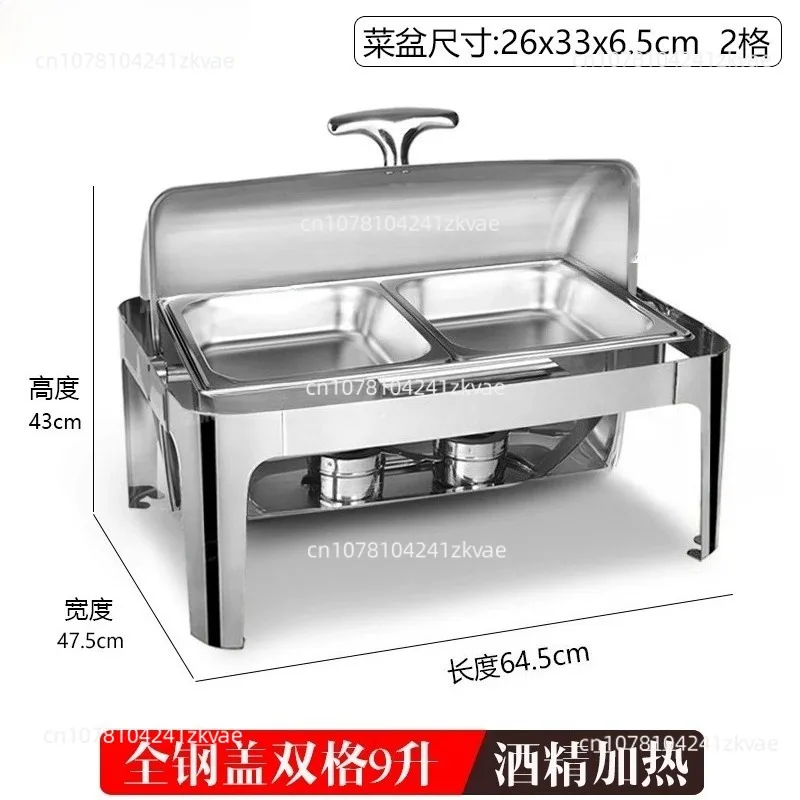 High-end Electric Heating Full Flip Self-service Breakfast Warmer Stainless Steel Buffet Warmer Hotel