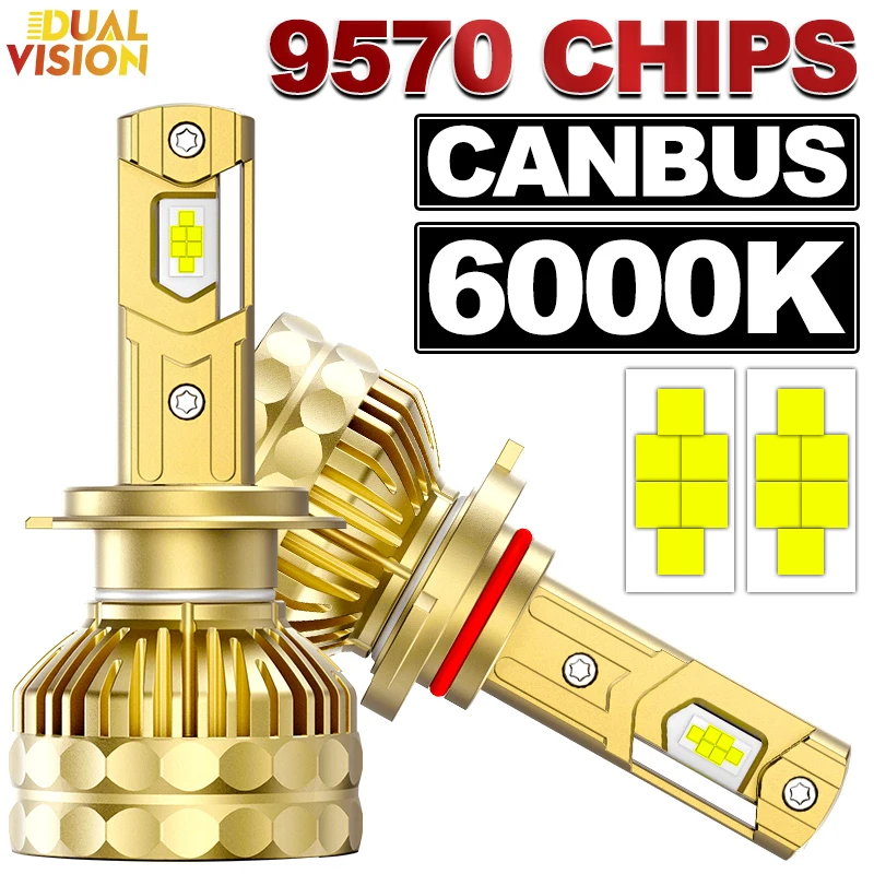

Dualvision H7 H4 H1 H8 H9 H11 9005 9006 HB4 HB3 9012 Светодиодная лампа для фар Canbus Противотуманная фара высокой мощности 9570 CSP 6000K Автоматическая лампа 12 В