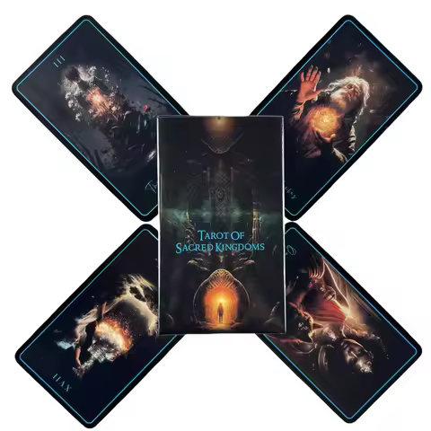 The Tarot of Sacred Kingdoms Tarot Cards 78 Cards Tarot Deck Oracle Cards for Spiritual and Energetic Resonance Earth Moon Magi