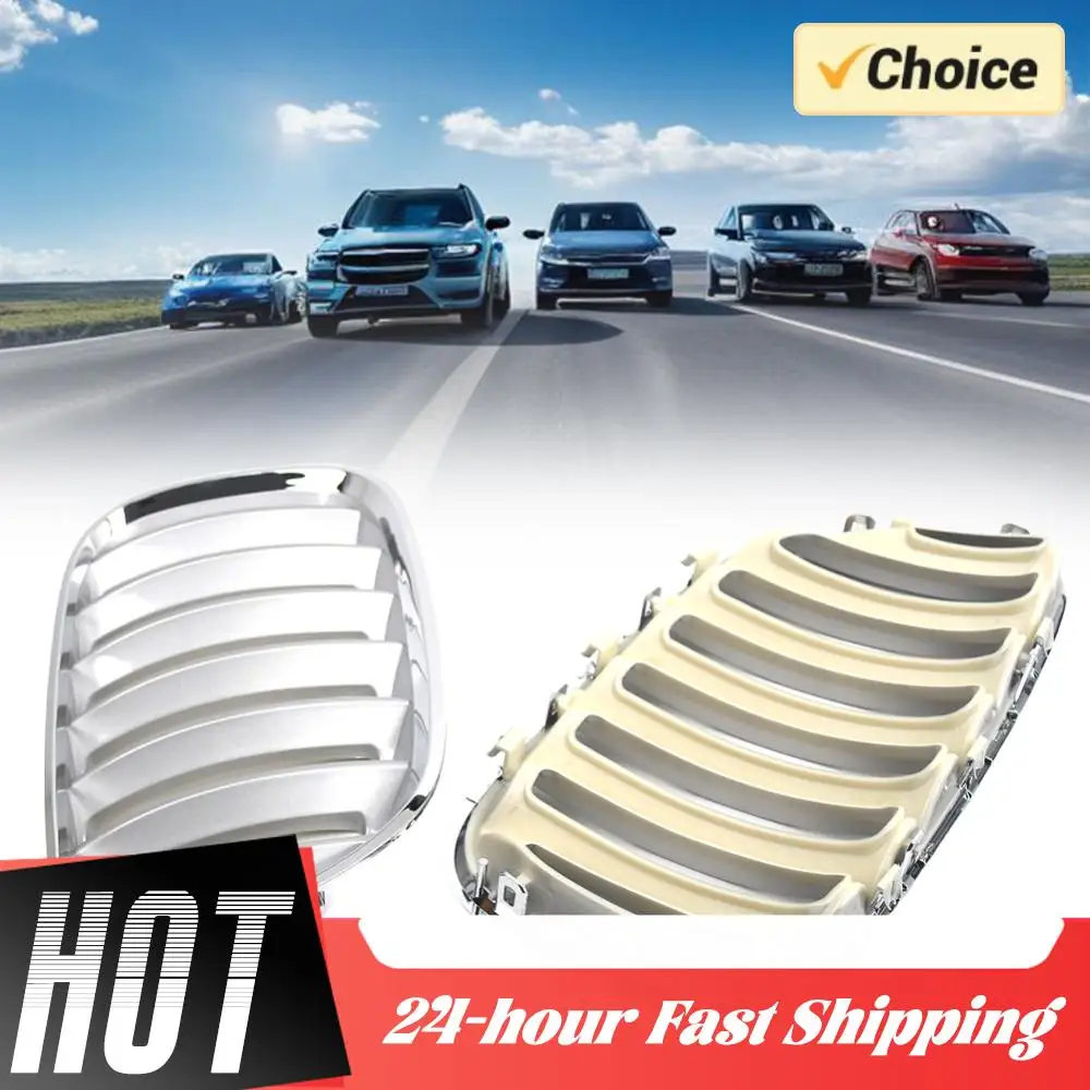 

1 Pair Silver Car Grilles 51137113733 51137113734 Anti-scratch ABS Car Front Hood Grill Front Upper Grilles for BMW X5 E53 04-06