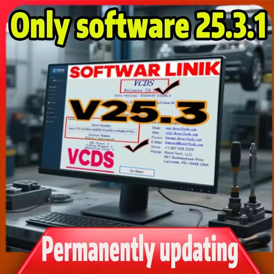 

VAGC0M Car Diagnostic Tool Win10 OBD2 Scanner USB Interface 25.3.2 Update VAG COM Program for Auto Repair Software Download Link