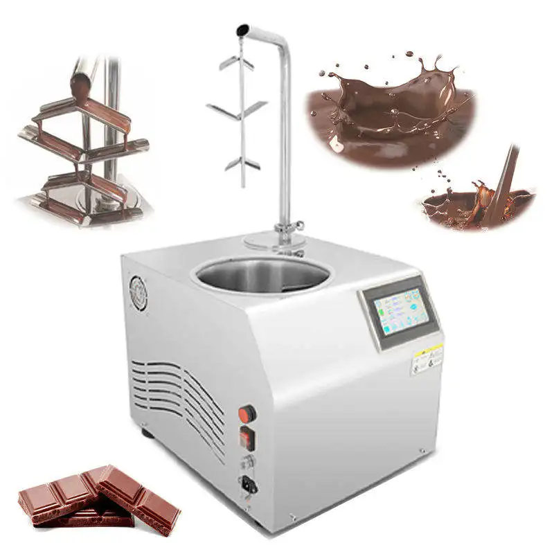 New Condition Stainless Steel Chocolate Tempering Machine 80kg/h Professional Chocolate Processing Device