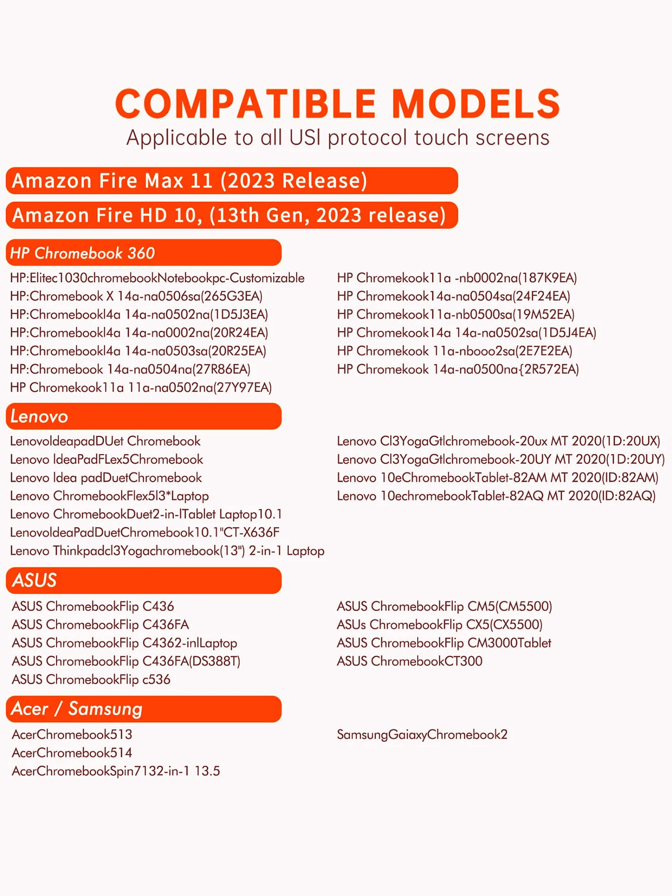 قلم USI 2.0 لينوفو HP ASUS Acer Chromebook للكمبيوتر المحمول اللوحي القابل لإعادة الشحن قلم رصاص راحة اليد 4096 ضغط #6