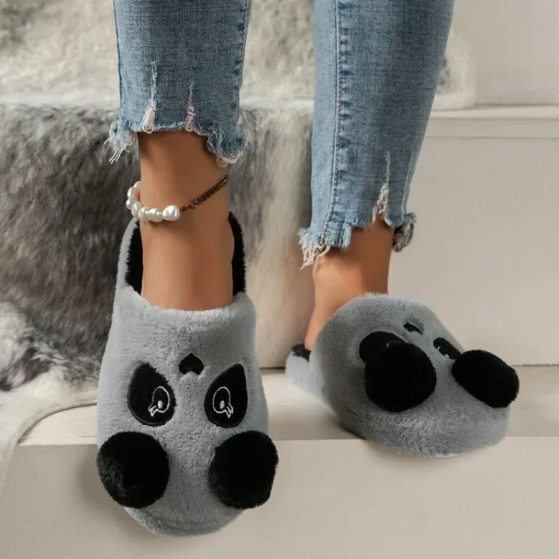 Winter Warm Huis Slippers Panda Antislip Fleece Pluche Thuis op Schoenen Indoor Outdoor Schoenen Winter Schoenen Vrouw Warm