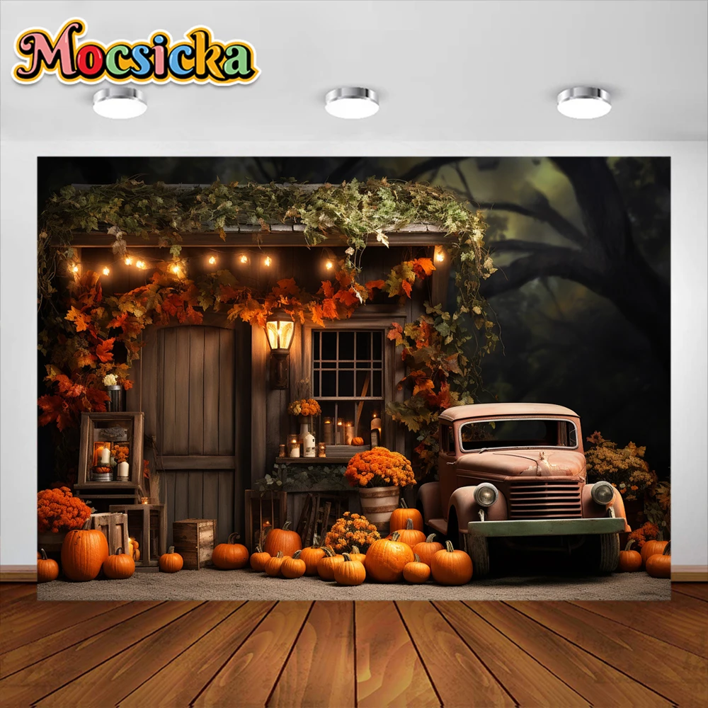 모시카 호박 배경 어린이 사진 소품, 성인 어린이 생일 케이크 스매시 포토콜 소품, 가을 배경