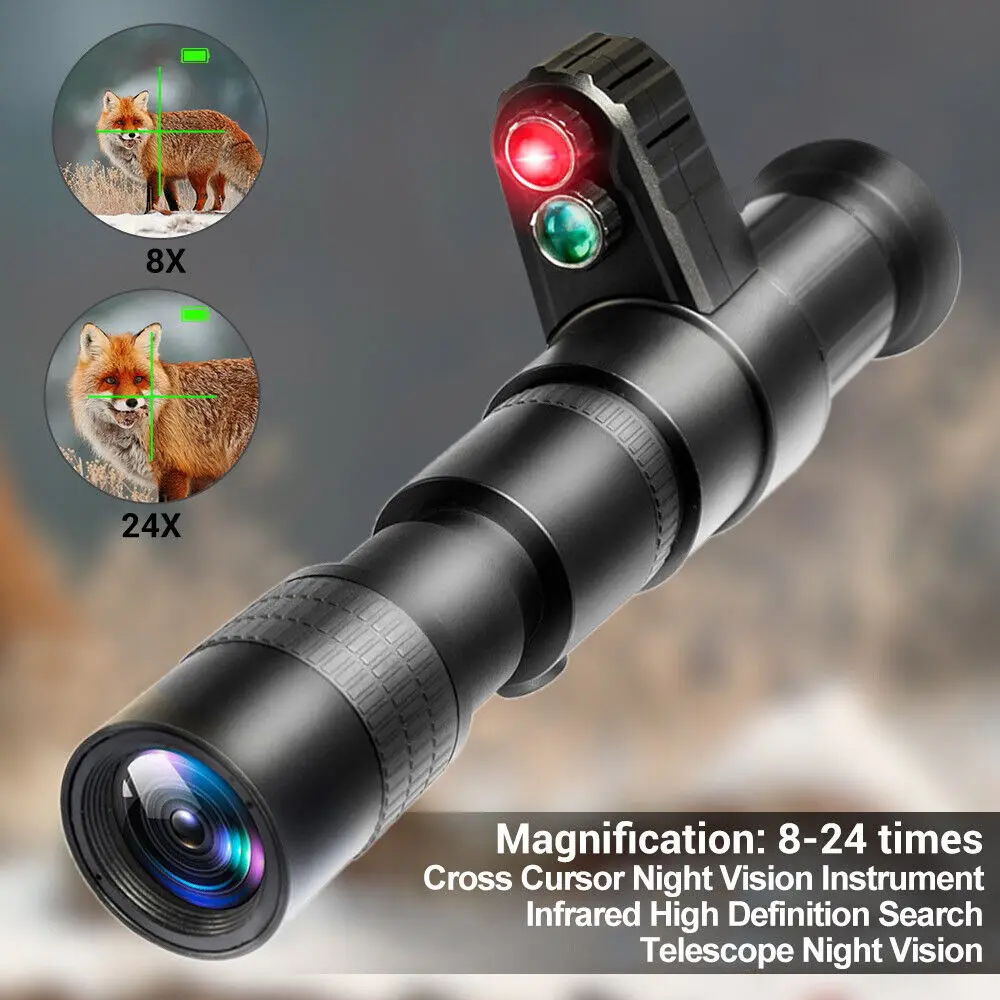 2024- Full Dark Viewing Distance Monocular Cross Cursor Digital Day Night Vision Instrument Infrared Telescope Hunting Equipment