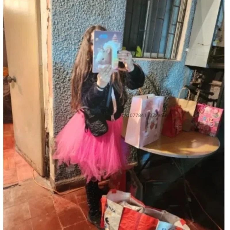 تنورة باليه جديدة بدون عظم للفتيات، تنورة أميرة شيفون لطيفة مكونة من 4 طبقات لعروض مجموعة الباليه المسرحية للفتيات