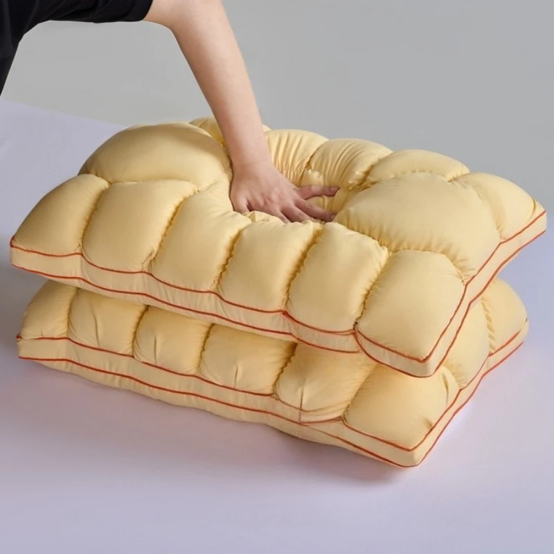 Fluffy Bread Pillow High Rebound Household Soft Pillow Comfortable Neck Pillow Breathable Skin-friendly Not Easy To Collapse