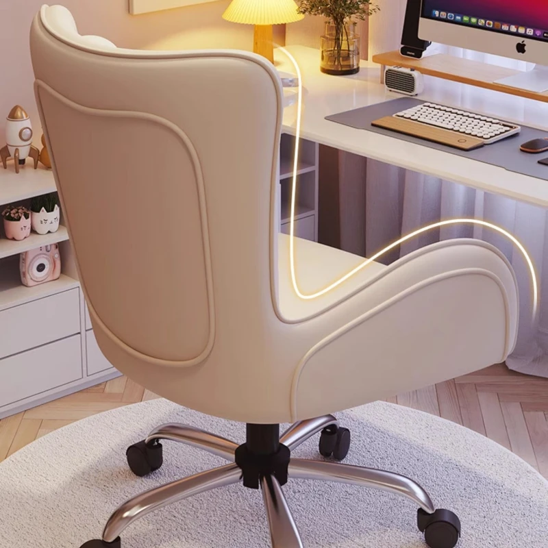 Nordic Lounge Sessel Entspannender ergonomischer Büro-Chefstuhl, rollend, bequem, Tabouret, eine Roulette, Esttique, Luxusmöbel