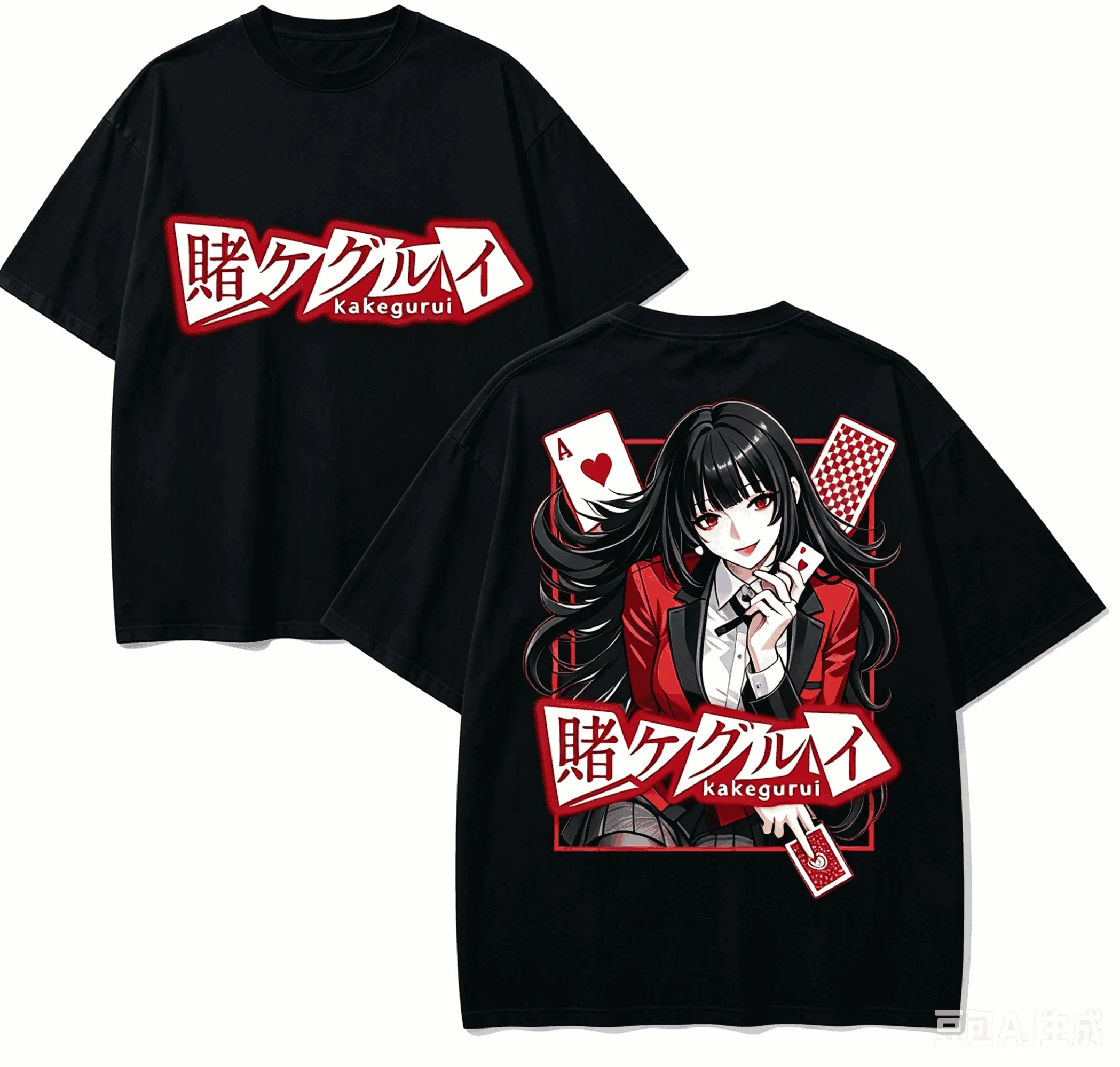 Camiseta Kakegurui para amantes del anime, estilo Harajuku, algodón, nuevo modelo, estilo urbano retro, unisex, talla grande, producto de alta calidad, suave.