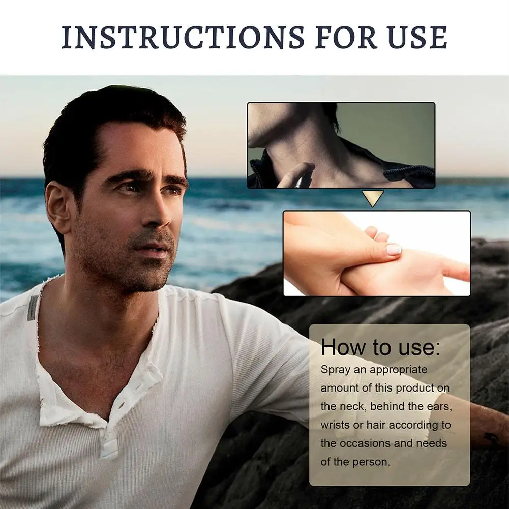 50ml mężczyźni urocze perfumy długotrwały lekki zapach dezodorant do ciała przyciągający kobiety utrzymuj świeżość seksowne randki perfumy w sprayu