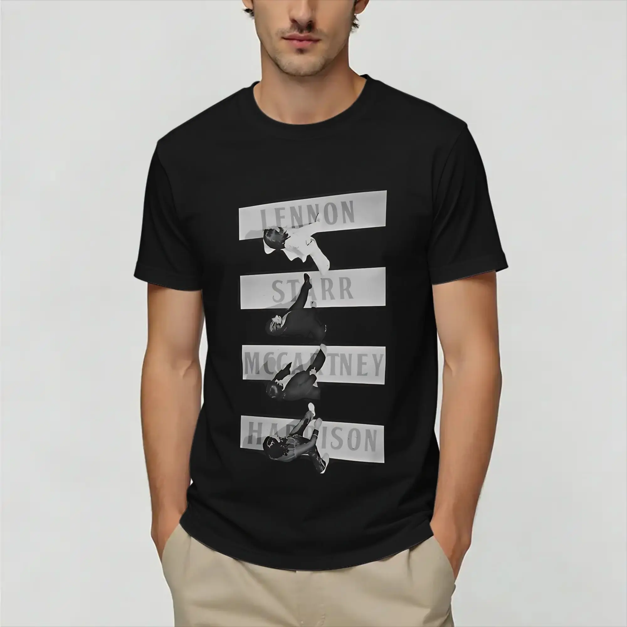 Men's T-Shirts T-The Beatles  Leisure 100% Cotton Tees Short Sleeve  T Shirt Crewneck Clothes Plus Size