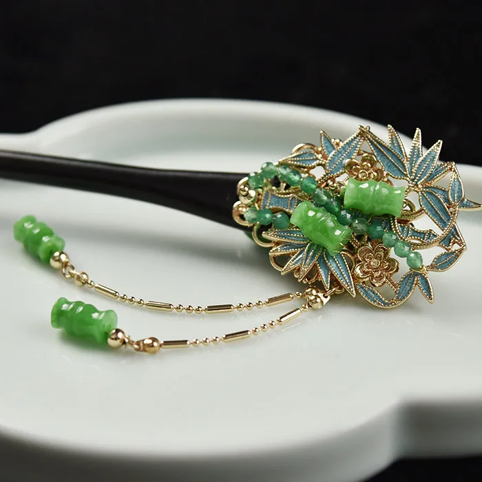 Chinese Style Sandalwood Hairpin for Hanfu Qipao and Ma Mian Skirt headress Simple Daily Bun Hairstyle Accessory