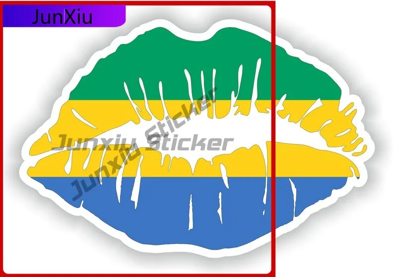 

Gabon Flag Lips Stickers Waterproof Decals For Rv Car Decoration Reflective Stickers Custom Decals Bike Cover Accessories Suv