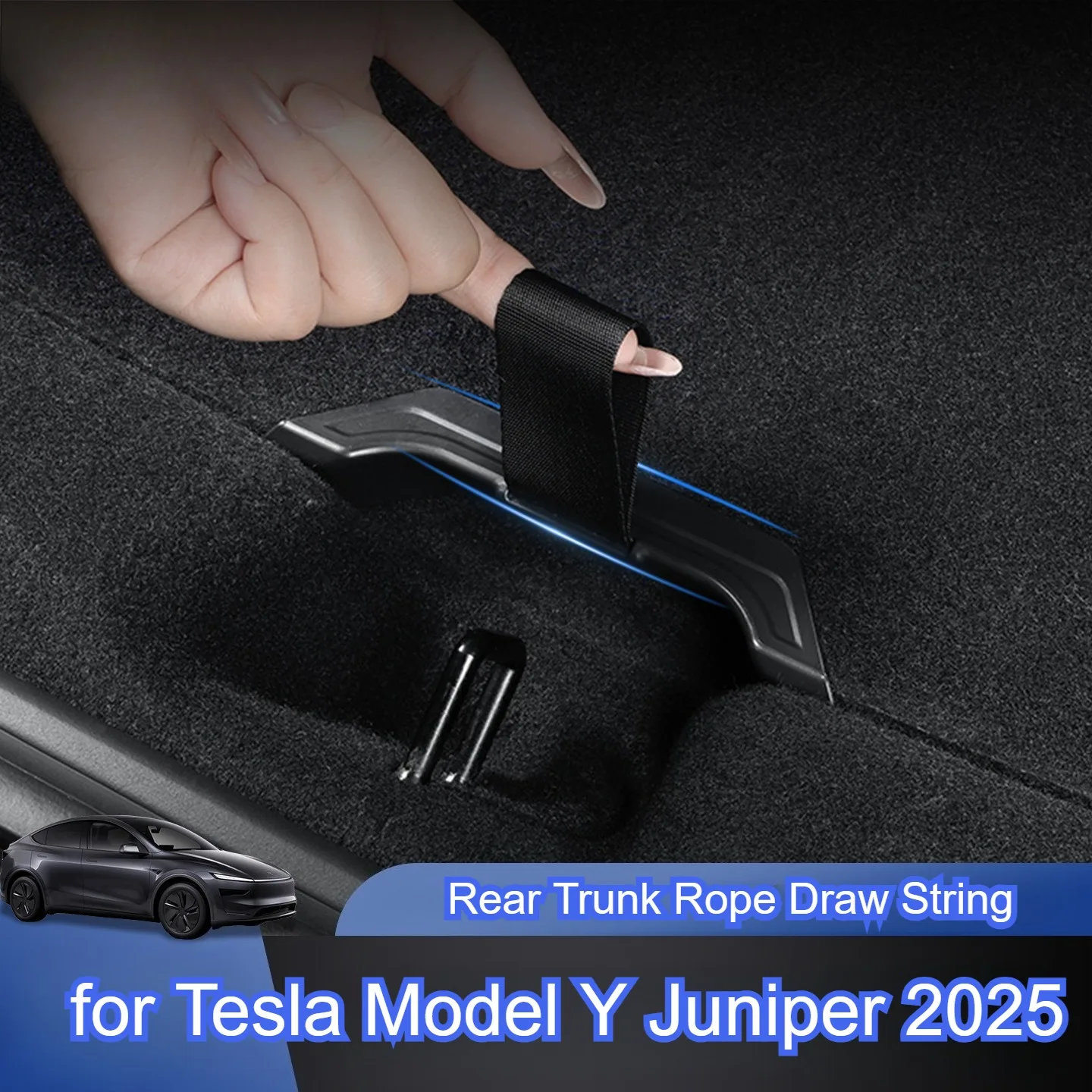 Trunk Rope for Tesla Model Y Juniper 2025 Trunk Cover Handle Tail Box Cover Draw Rope Drawstring Handle Pull Straps Accessories