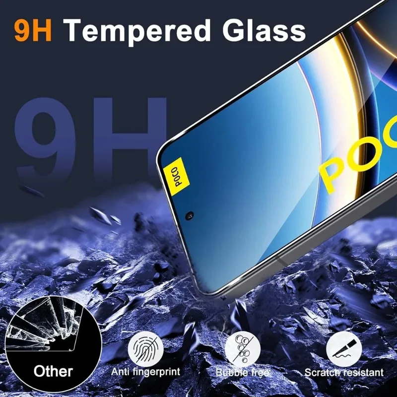 3 Piezas Protector de Pantalla Cobertura Completa para Poco F8 F7 Ultra Poco X8 X6 Pro HD Película para Xiaomi Poco F7 F5 Pro X7 Pro Anti-Rayaduras Vidrio 2