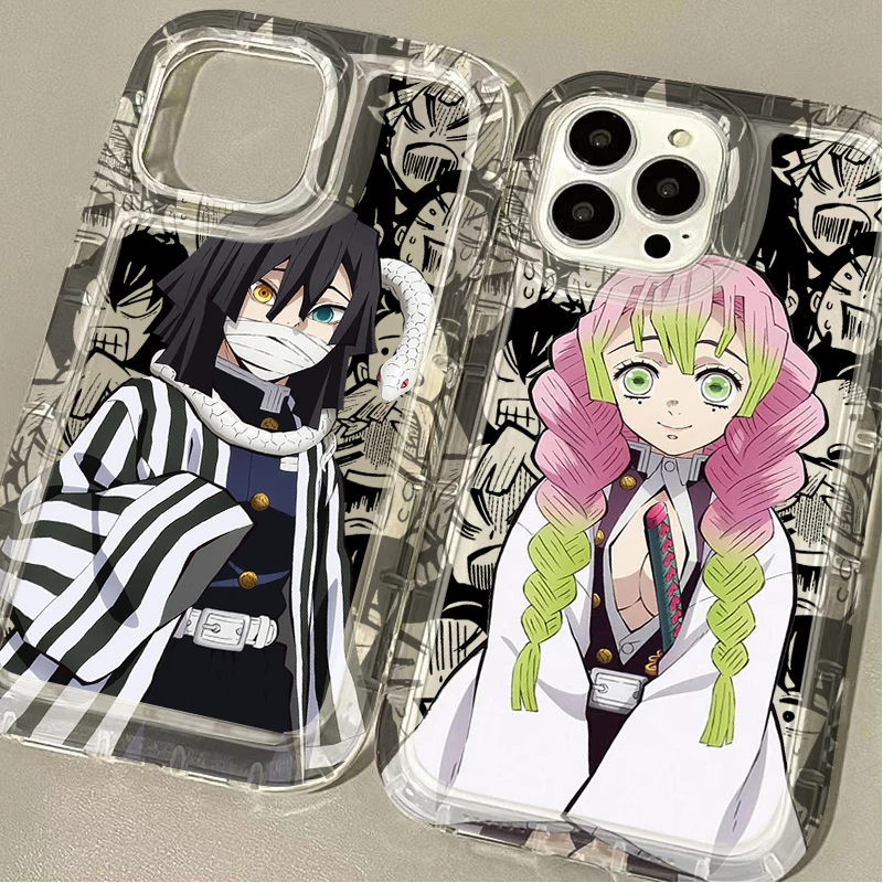 Custodia trasparente Anime Demon Slayer per iPhone 15 14 13 12 11 Pro Max XR XS X 8 7 6 6S Plus SE 2020 retro in Silicone morbido antiurto Etui