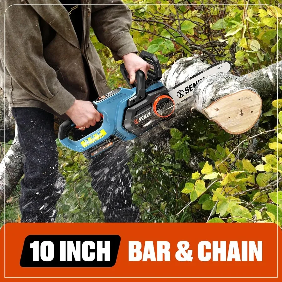 منشار كهربائي 20 فولت 10 بوصة يعمل بالبطارية اللاسلكية منشار سلسلة بدون فرش لتقليم الأشجار وقطع الفروع وصيانة الفناء في الهواء الطلق