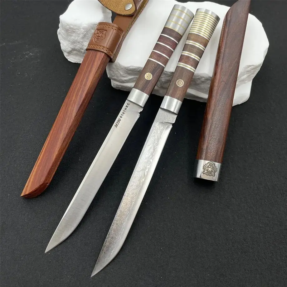 

Дамасские лезвия, деревянные ручки, тактический охотничий нож, портативные инструменты для самообороны, кемпинга, EDC, выживания, уличные портативные ножи