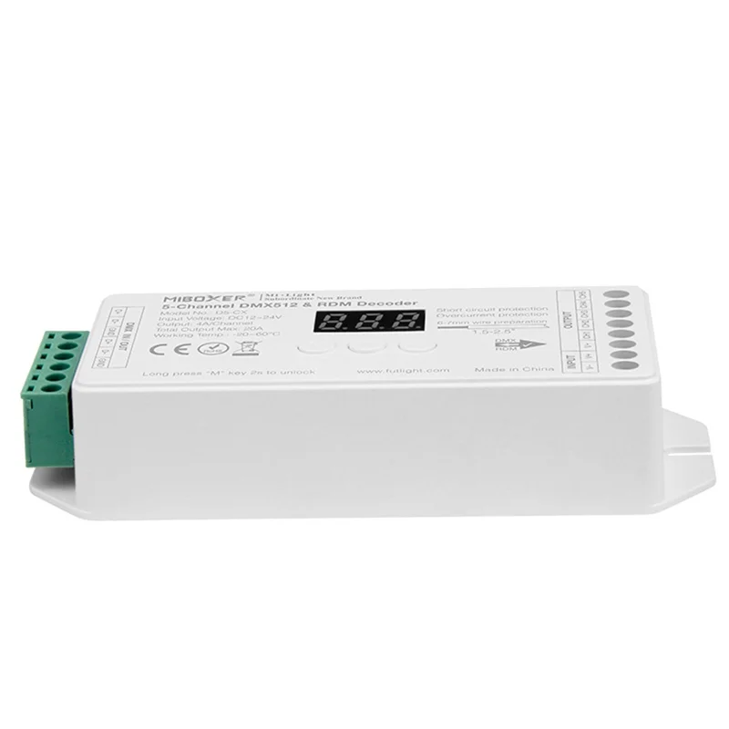 Excellent-Miboxer DMX512 Decoder RDM Controller D5-Cx 5 Channel Decoder For LED Lighting Control