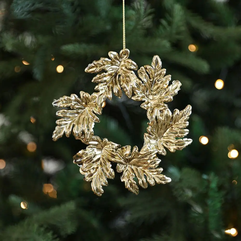 Plastic Christmas Gold Plating Hanging Pendant Snowflake Butterfly Angel Xmas Pendants Decorative Elk Christmas Decoration