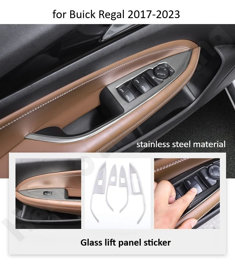

for Buick Regal 2017-2023 Glass lift panel decorative stickers/interior armrest stickers/interior modification accessories