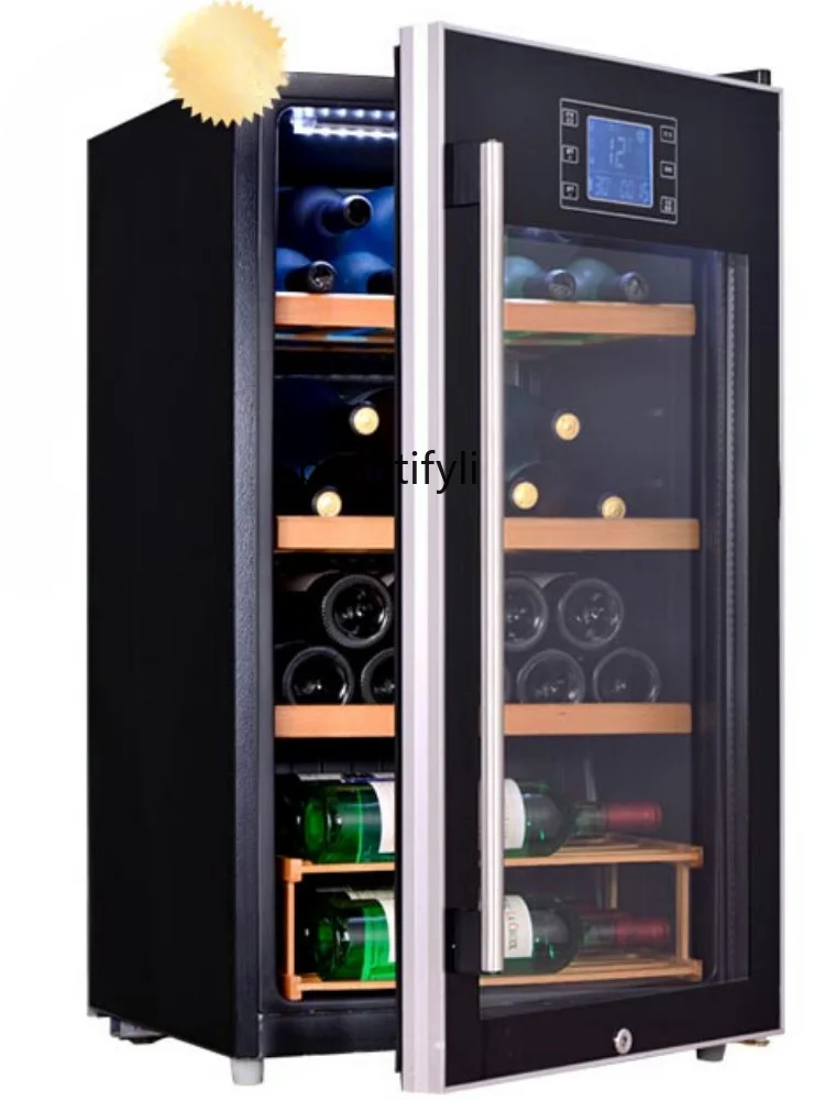 

Household Wine Cabinet Small Solid Wood Constant Temperature Ice Bar Refrigerated Cabinet with Lock