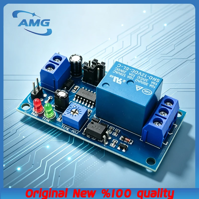DC 12V Time Relay Module Normal Open Time Delay Relay Timing Timer Relay Control Switch Adjustable Potentiometer LED Indicator