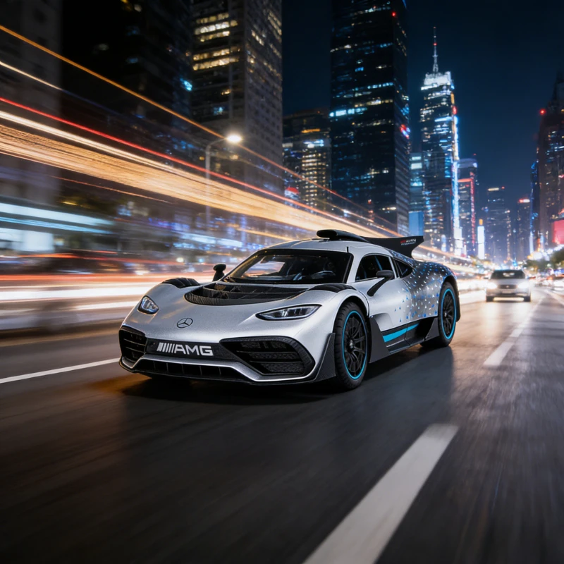 1:24 AMG ONE Simulazione Modello di auto giocattolo Veicoli pressofusi Auto in metallo Decorazione Tirare indietro Suono e luce Ragazzo Regalo educativo