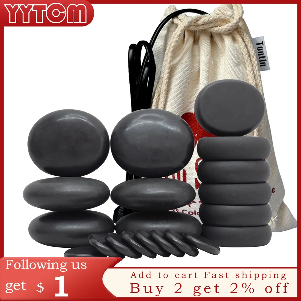 TONTIN Hot stone Massage set round stone basalt massage stones massager tool Salon SPA Heater bag 220 & 110 Volt CE and ROHS