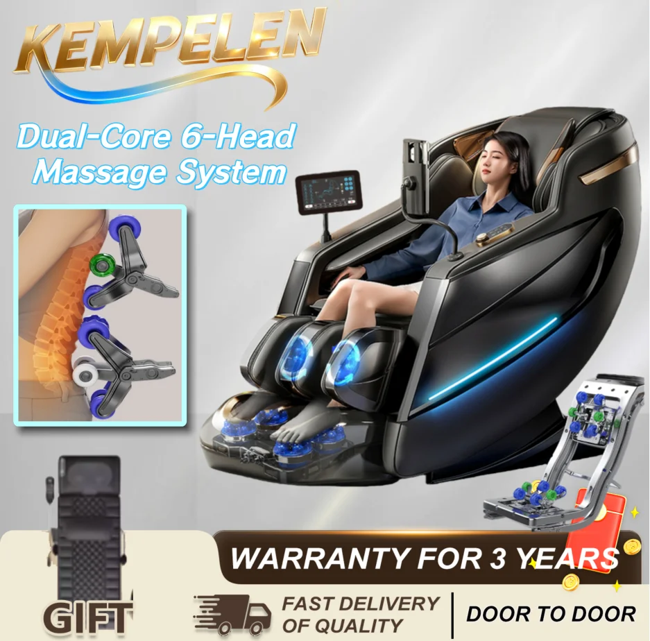 10D Dual Massage Chair with Heating Cape, SL Track, Zero Gravity, Leg & Foot Massage, Touch Screen & Bluetooth Audio