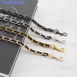 TINBERON Leather Chain Strap Replacement Ladies Bag Chain Shoulder Crossbody Bag Shoulder Strap Metal Chain DIY Bag Accessories