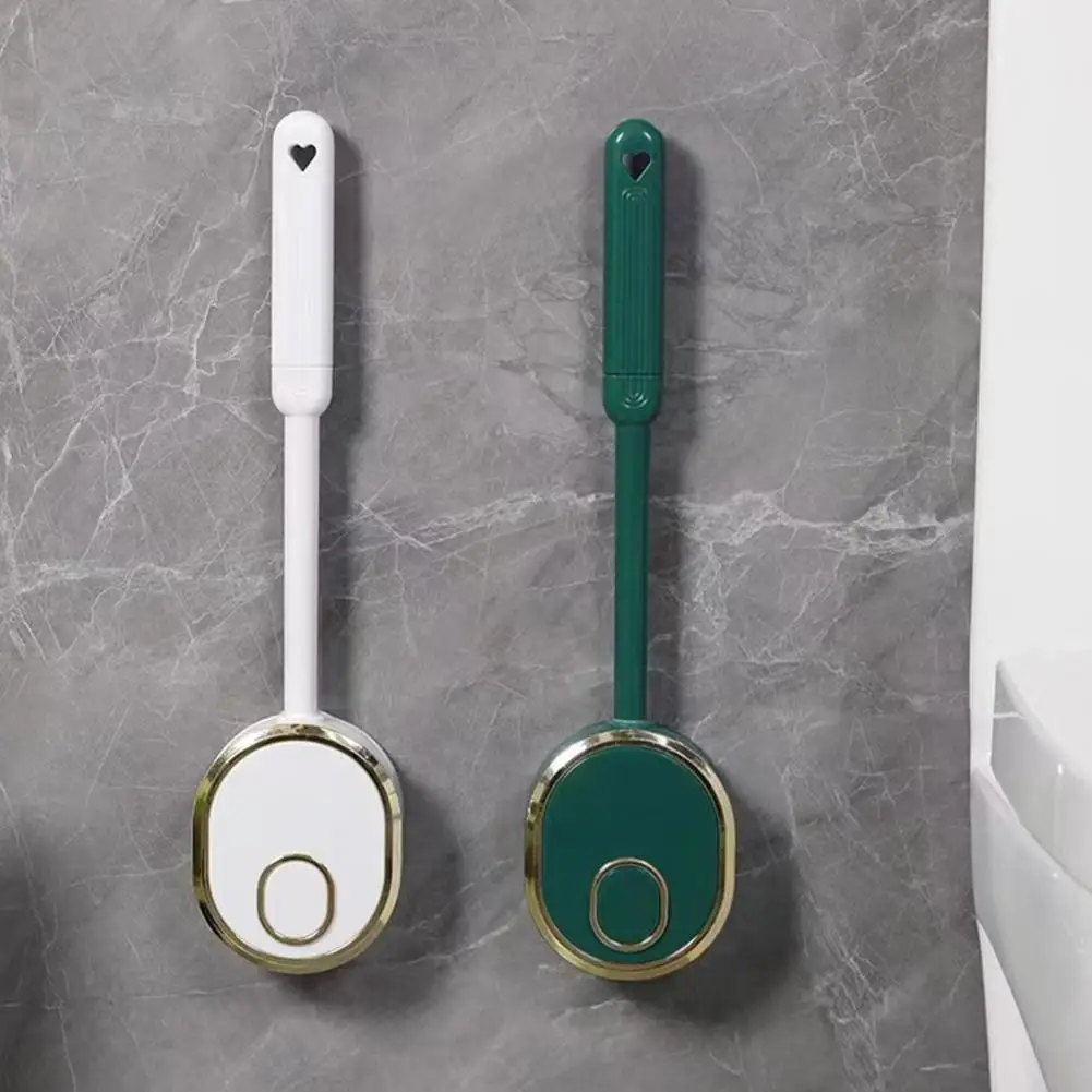 

Настенный органайзер для ванной комнаты, набор силиконовых щеток для унитаза с L-образной головкой, настенный держатель, длинный нескользящий для ванной комнаты