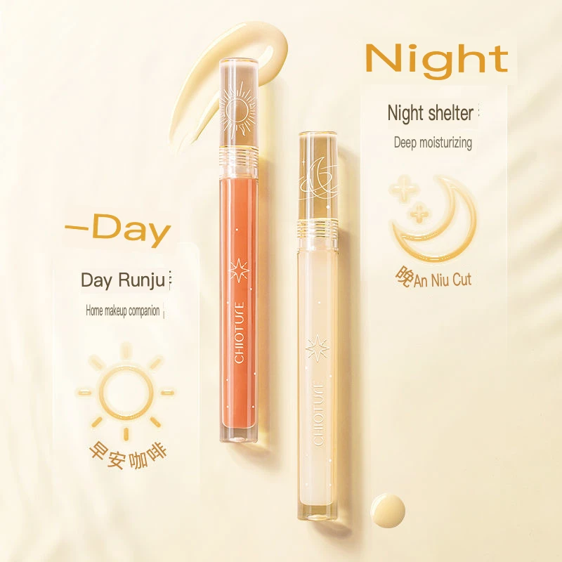 Olio per labbra idratante e idratante per la cura notturna Maschera per labbra Vetro laminato Smalto per labbra trasparente