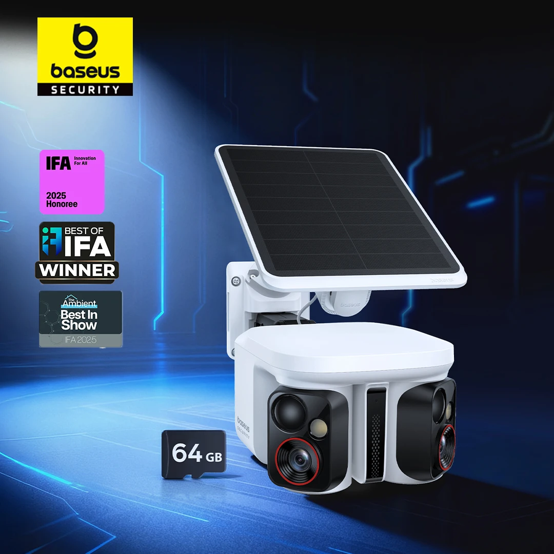 

Беспроводная уличная камера Baseus Security X1 Pro с двумя объективами, 3K, солнечной панелью, распознаванием лиц и умным отслеживанием AI