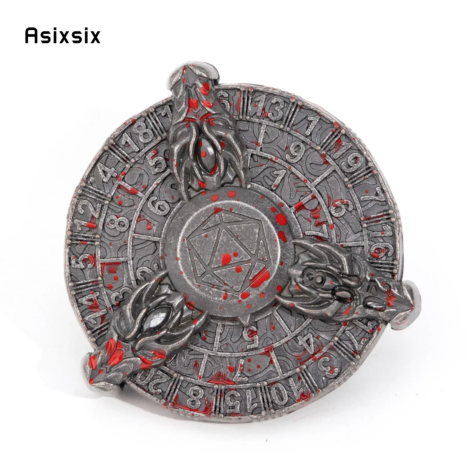

Metal Dice, Perfect For Tabletop Rpgs And Card Games Silver Red A Spinning Wheel Toy With Dice For A Multiplayer Rotation Game,