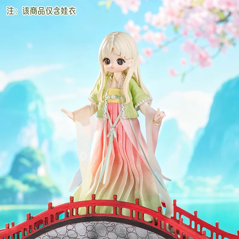 SIMONTOYS 1/12 Hanfu Doll Clothes Ancient Chinese Style Outfit Spring Series Handmade Dress For Ob11 12 Point BJD MJD Doll