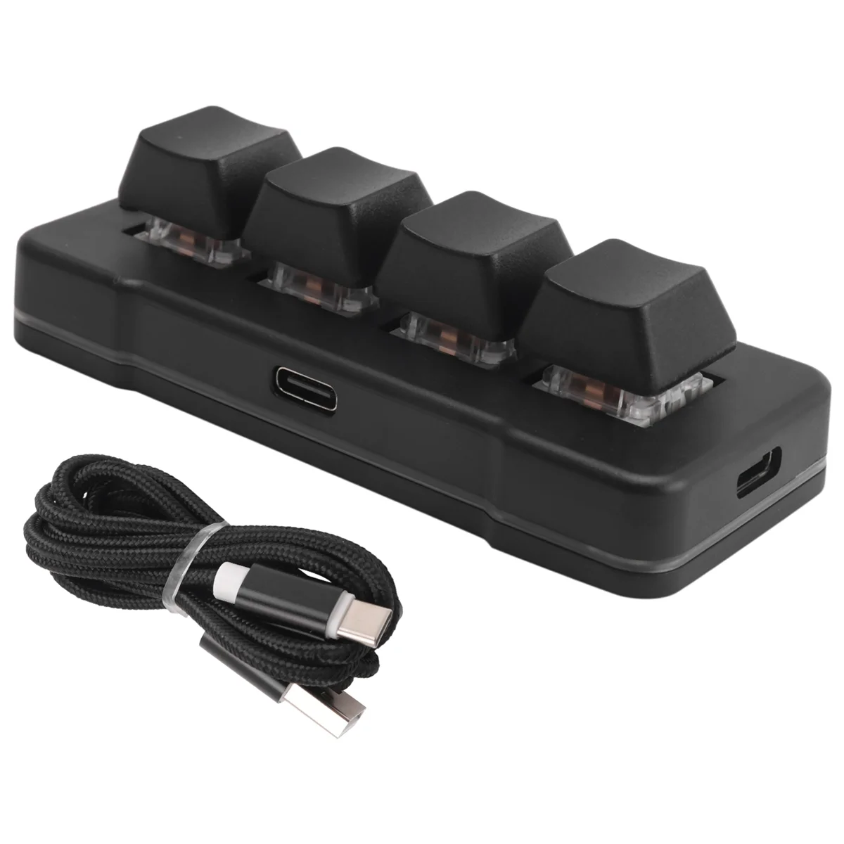 

НОВАЯ 4-клавишная мини-клавиатура MK424U с механическим синим переключателем, USB-макропрограммируемая игровая клавиатура RGB, черная