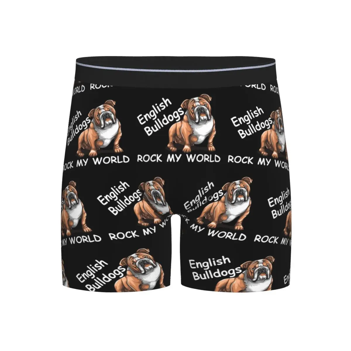 

Long Boxer Underpants Shorts English Bulldogs Rock My World - Bulldog Dog Lovers Panties Men's Soft Underwear Boyfriend Gifts