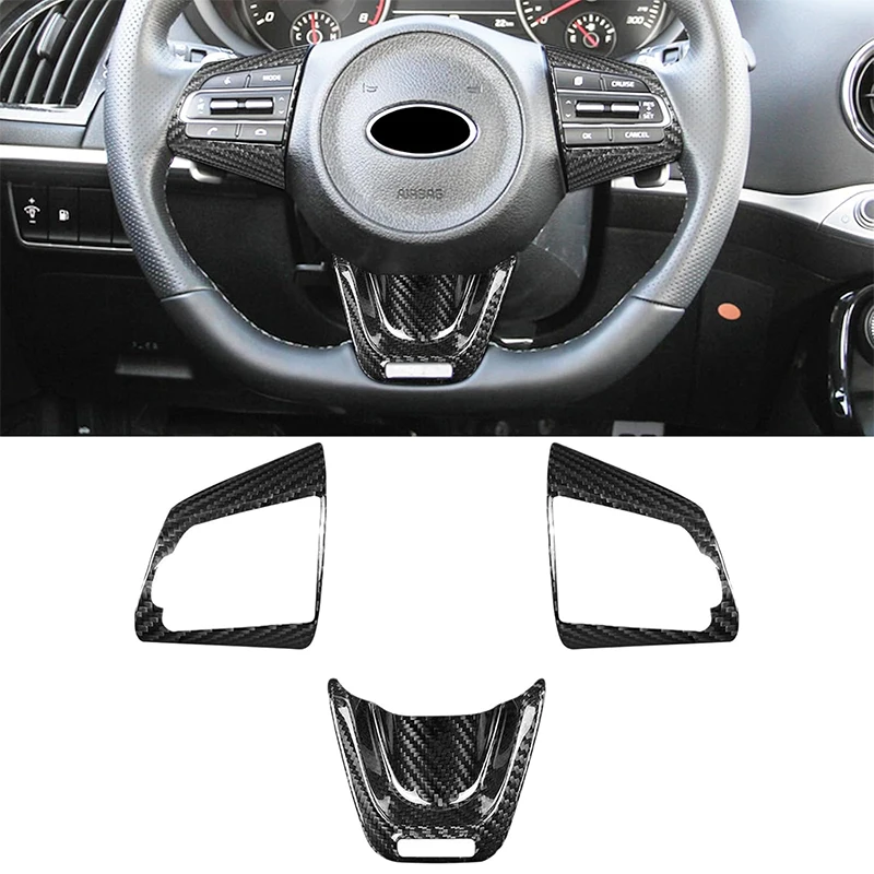 

Для KIA Stinger 2018-2023 настоящее углеродное волокно, кнопка на руле, рамка, панель, накладка, наклейка, автомобильные аксессуары