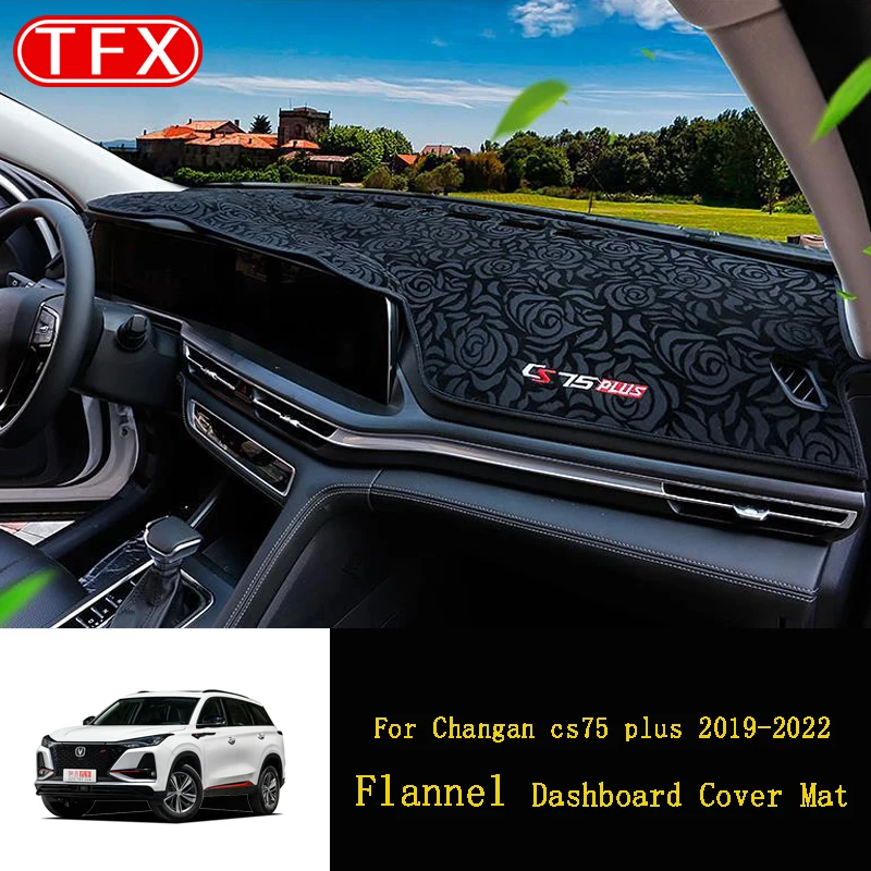 

Flannel Slip Anti UV Mat Car Styling Dashboard Cover Pad Dashmat Sun Shade Carpet For Changan CS75 Plus 2019-2022 Accessories