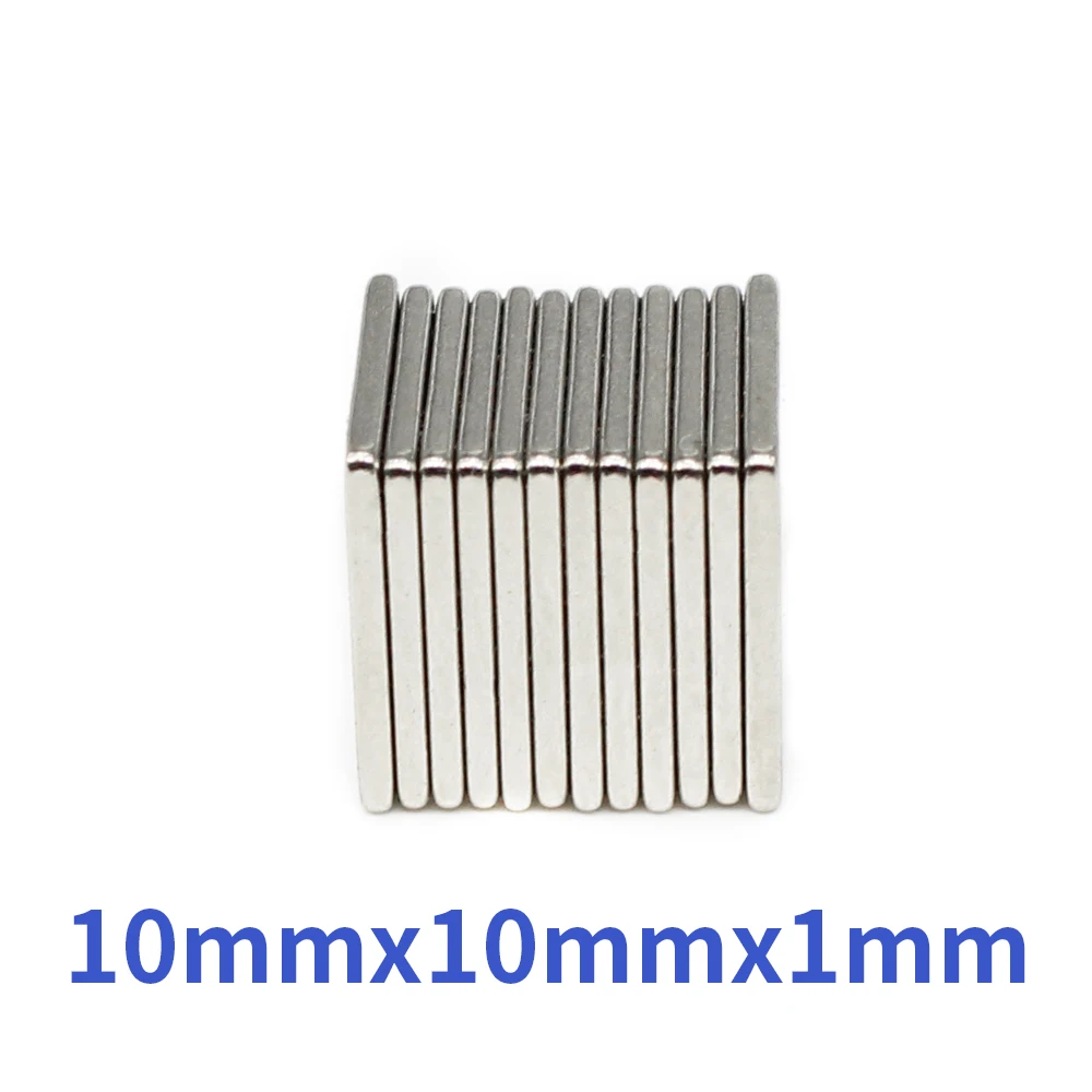 20/50/100/200/300/500PCS 10x10x1 Strong Block Magnets N35 10mm*10mm*1mm Quadrate Rare Earth Neodymium Magnet Sheet 10*10*1 mm