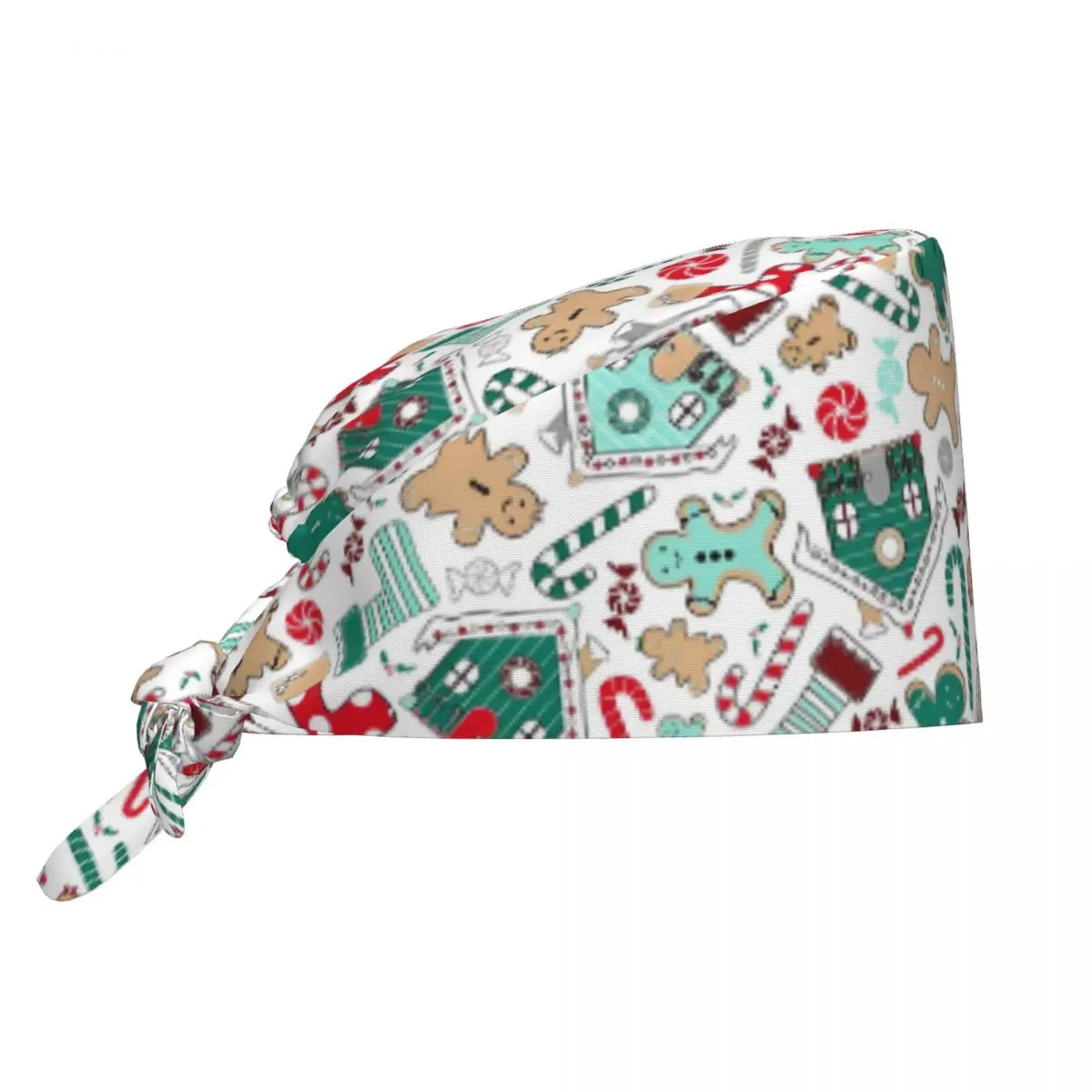 Custom Merry Christmas Tree Scrubs Cap Surgical Hats Women Men Operating Room Cap Operator Hats Lab Works Hat