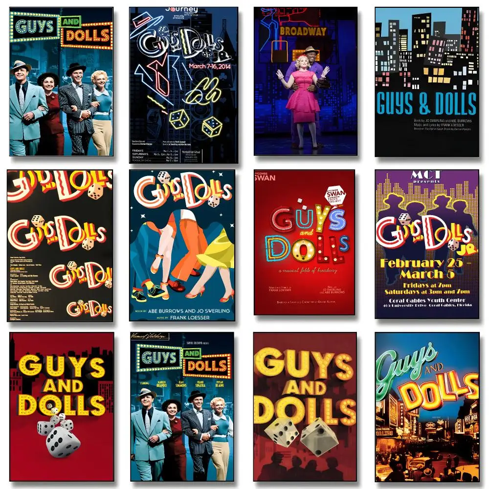 Musical G-Guys and Dolls Poster Print Painting Home Decor for Bedroom Living Room Hallway