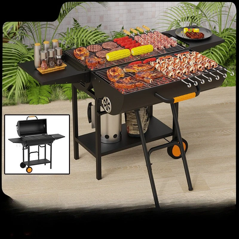 Cross-border Single And Double-sided Dual-purpose Large Multi-functional Barbecue Grill American Outdoor Garden Barbecue Grill L