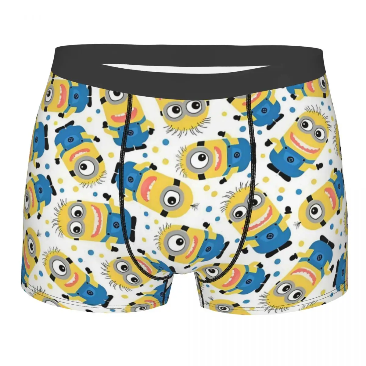 Intimo M-Miniones personalizzato Stampa maschile Modello divertente Simpatico cartone animato Film Boxer Slip Pantaloncini Mutandine Mutande morbide